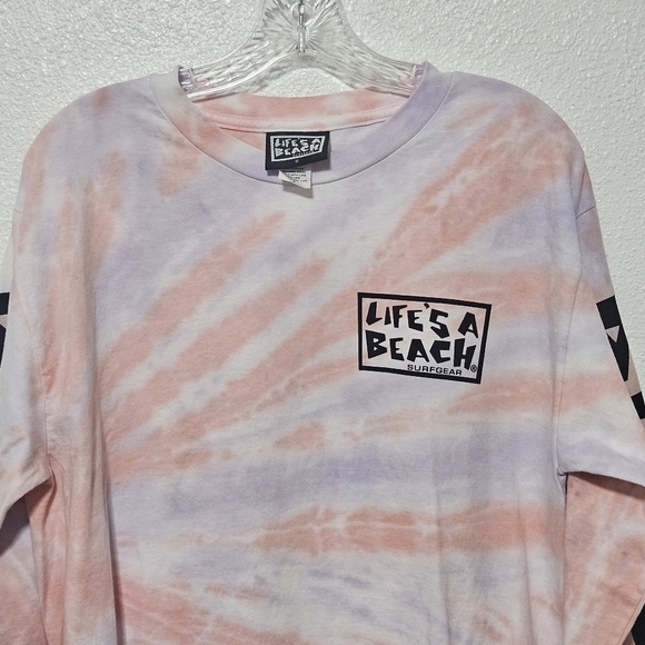 NWT Mens Life's  a beach tie dye long sleeve shirt size small - Picture 2 of 13